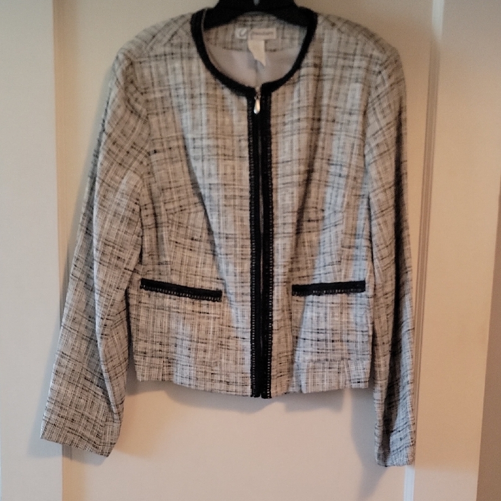 Dressbarn Black and White Textured Blazer